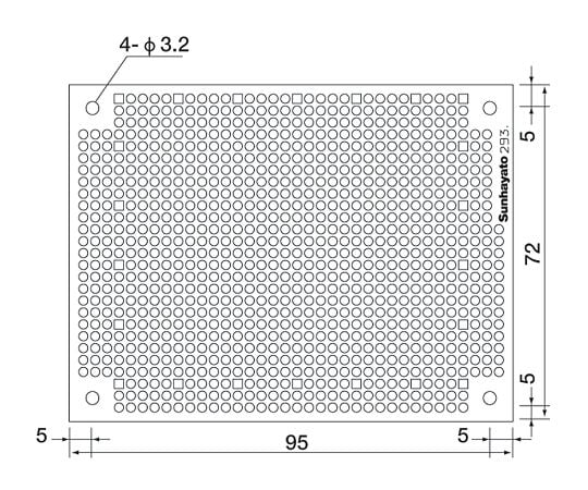 小型ユニバーサル基板 ICB-293 1個