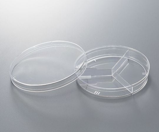 Divided Petri dish, 3 sections, 500 pieces, 25384-306, 1 box (20 pieces x 25 bags)