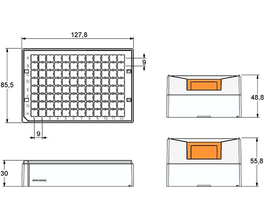 Rack for 96well format Micronic96-4 low cover 1 box (10 racks) MP51210 1 box (10 racks)