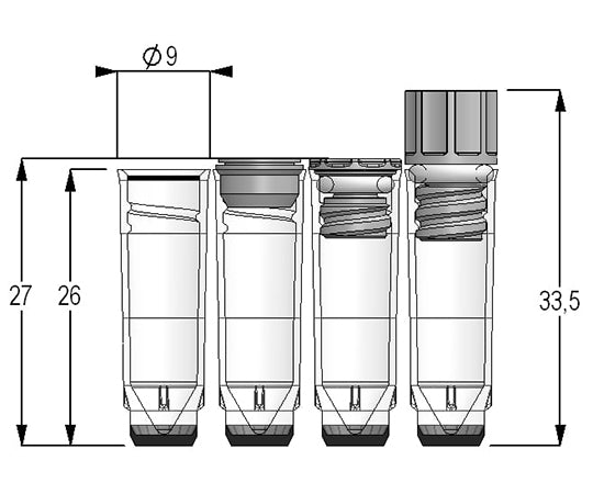 アルファベットコード付クライオチューブ プッシュキャップタイプ 0.75mL ラック入 (low cover)1セット(96本×10ラック入) MP42112 1セット(96本×10ラック入)