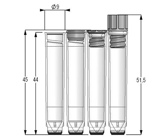 Alphabet-coded cryotubes, push cap type, 1.40mL, rack-packed (low cover), 1 set (96 tubes x 10 racks) MP42135 1 set (96 tubes x 10 racks)
