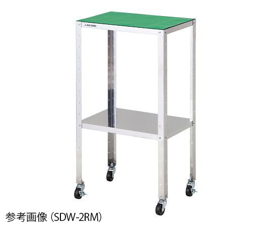 Stainless steel conductive wagon, assembled, with conductive mat, 610 x 410 x 809 mm, SDW-2LM, 1 unit