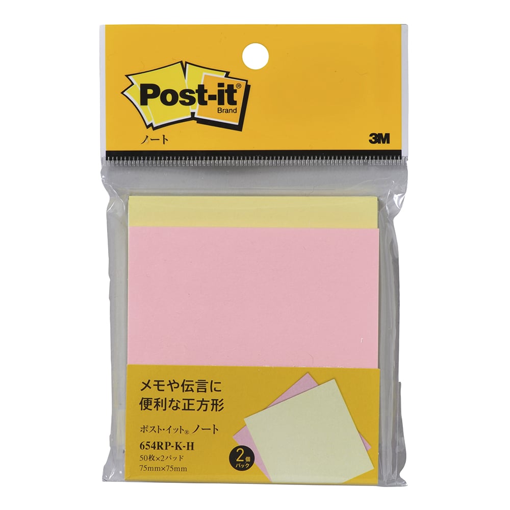 Post-it® Standard (normal adhesive) Notes 2 colors 1 pack (50 sheets x 2 pieces) 654RP-KH 1 pack (50 sheets x 2 pieces)