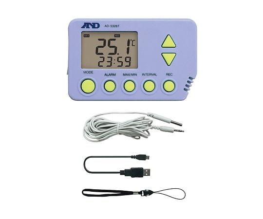 大容量メモリ デジタル温度データロガー(外部温度センサ付属) AD-5326TT 1個