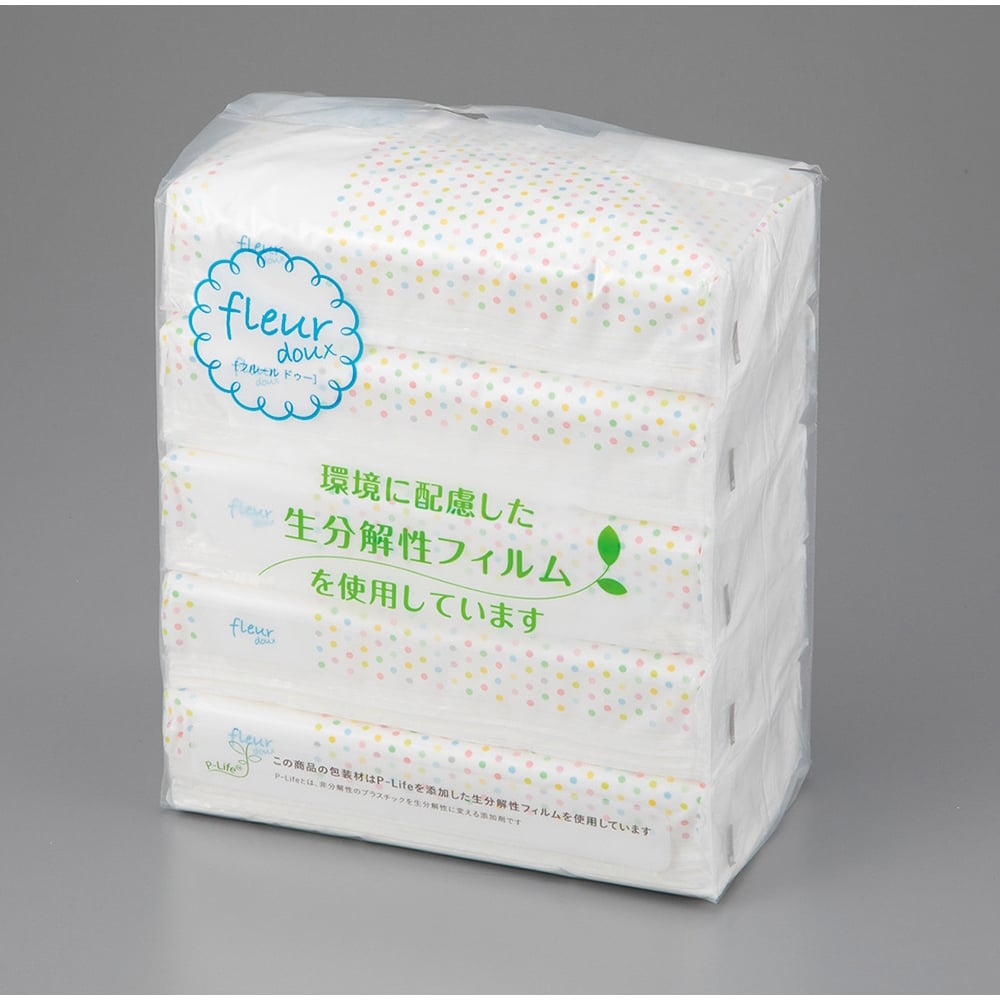 Tissue paper, soft pack type, 5 pieces, fleurdoux, 1 pack (5 pieces)