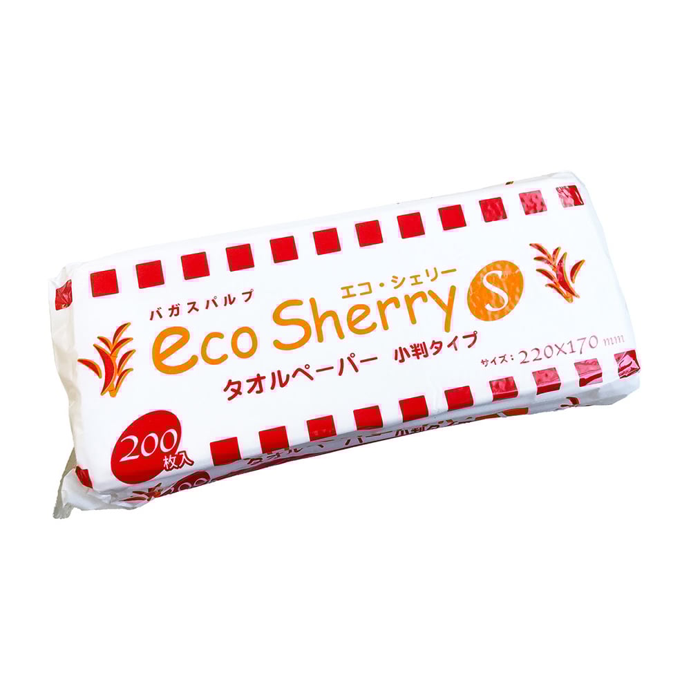 エコシェリーペーパータオル 小判 200枚入 ecosherryS 1パック(200枚入)