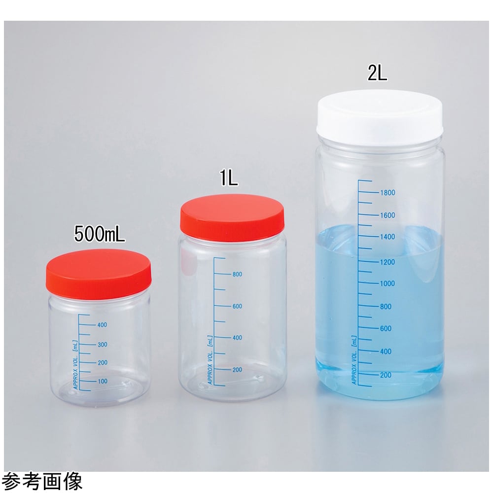 Wide-mouth T-shaped bottle (transparent PVC with blue graduation lines) 500mL x 1