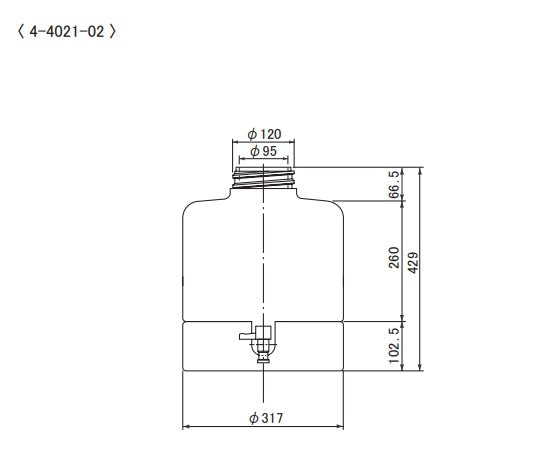 ウォータータンク(テーパージャー丸形) 20L 7086-11 1個