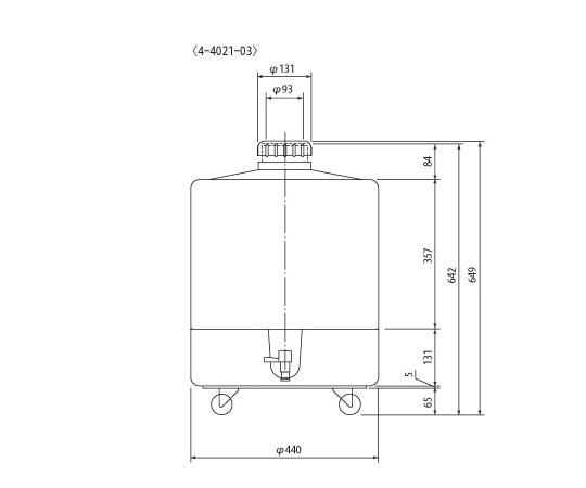 Water tank (tapered tank) 50L with casters 7086-21 1 piece