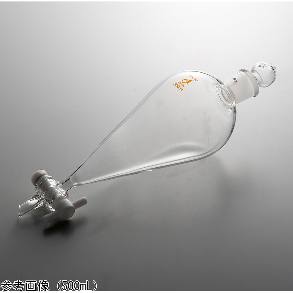 スキーブ形分液ロート(短足タイプ)テフロンコック 200mL CL0533-03-10 1個