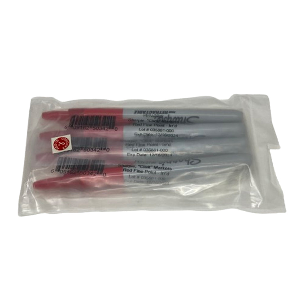 Sharpie 멸균 실험실 마커 레드 노크식 4개입 PEN-27IR 1봉(4개입)