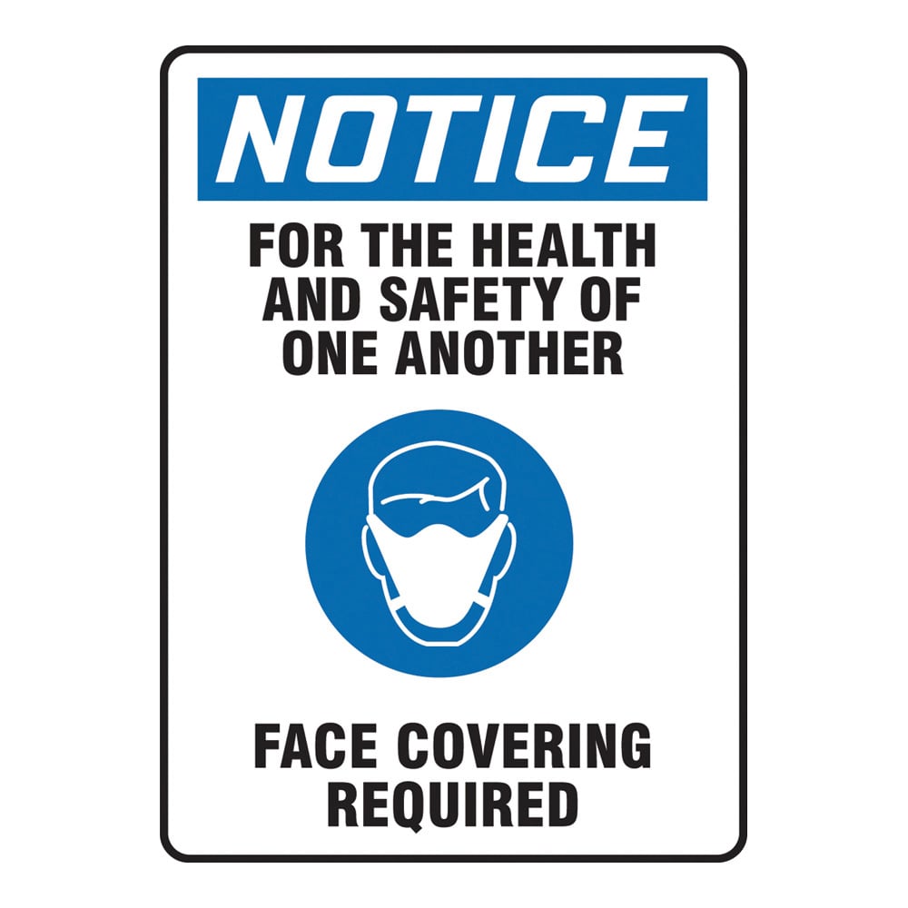 警告・注意喚起ラベル(英字)For The Health And Safety Of One Another Face Covering Required MPPA835VS 1枚