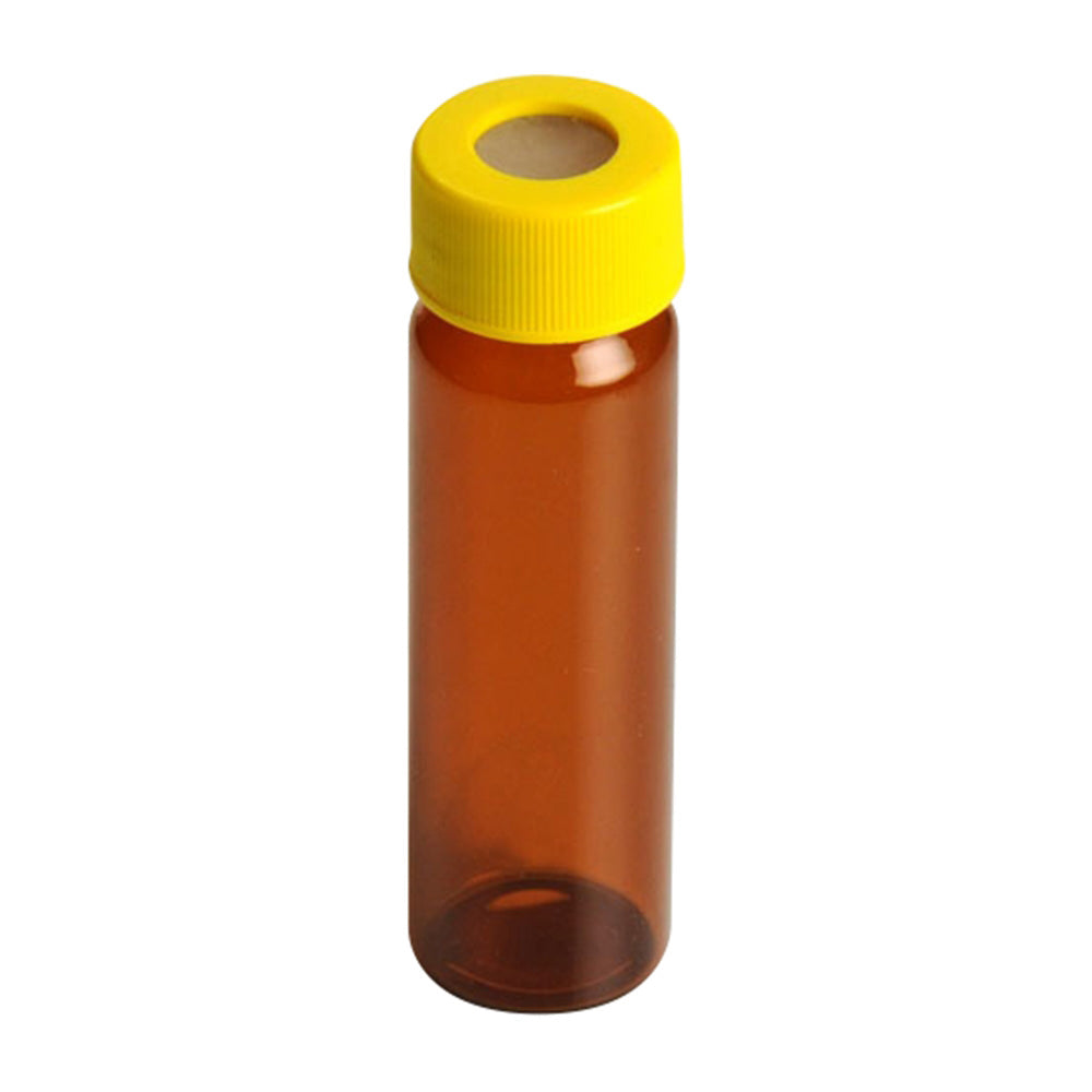 飲料水分析用EPAバイアル・VOC/VOA用 レベル2 褐色バイアル+黄キャップ(セプタム付)72本入 2122-40mL 1箱(72本入)