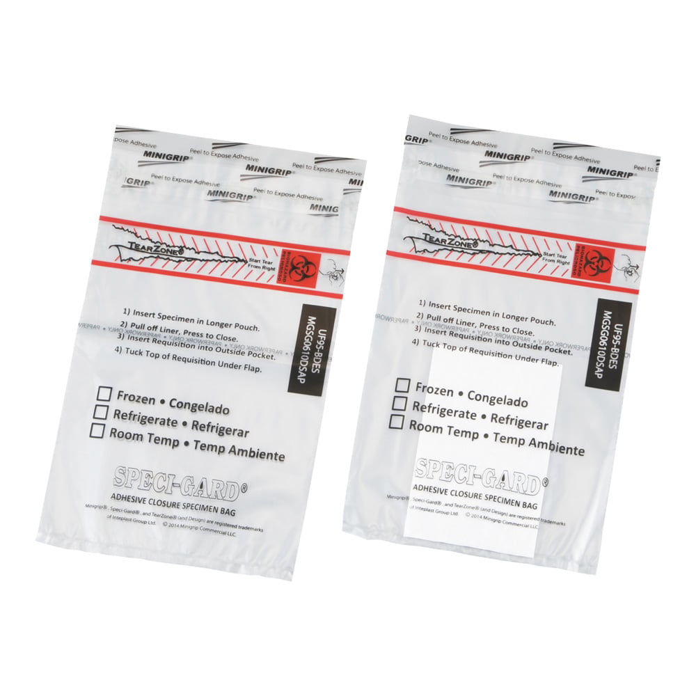 検体輸送バッグ・再利用防止 パッド付 1000枚入 UF95-BDES 1箱(1000枚入)