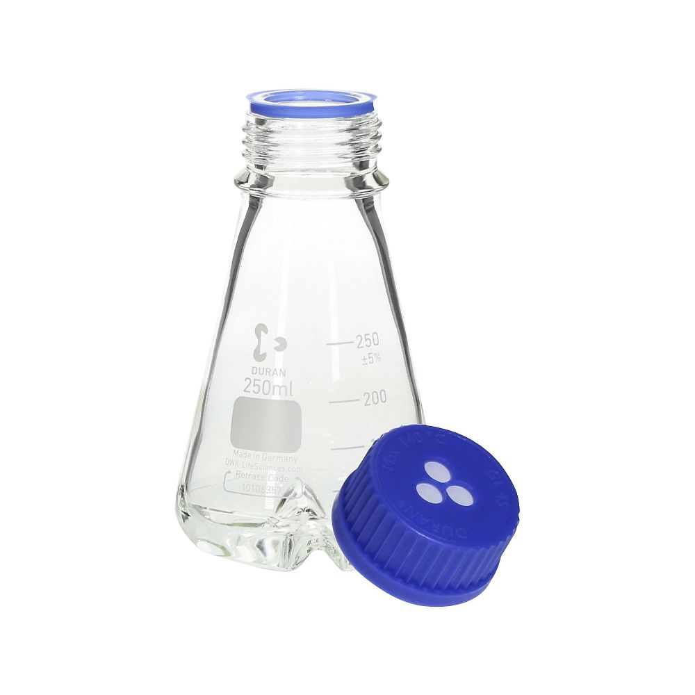 ねじ口振盪三角フラスコ(下部バッフル付)250ml 1個