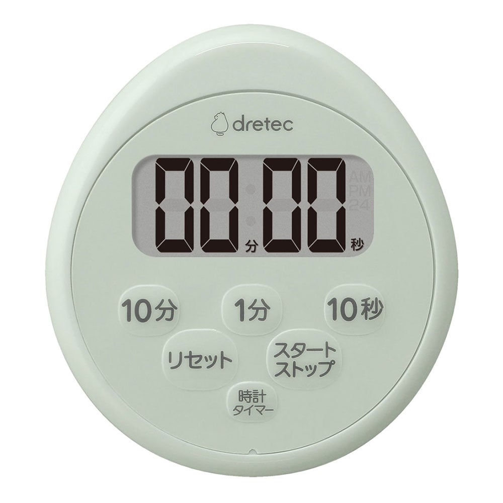 Waterproof timer with clock, green, T-611GN, 1 piece