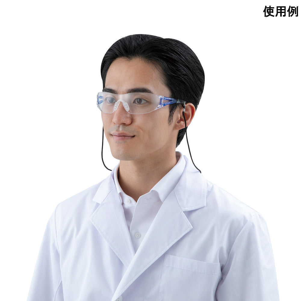 JIS一眼形軽量保護メガネ(JIS T8147適合)上部ひさしカバーなし・ストラップあり LF-201AS 1個