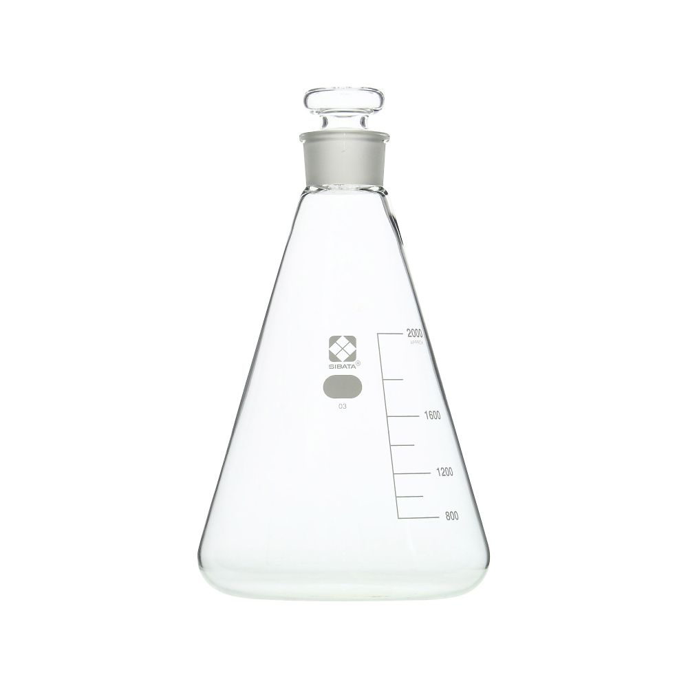 共栓三角フラスコ(目安目盛付き) 2000mL 1個