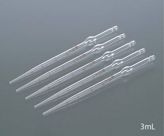 고마고메 피펫(보기 쉬운 인쇄 눈금·경질 유리제) 3mL 10개입 1상자(10개입)