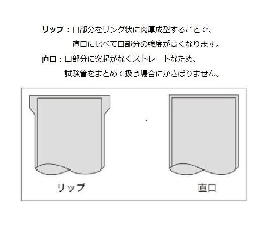 試験管(リップ付) φ10×90mm 1箱(100本入) A-10 1箱(100本入)