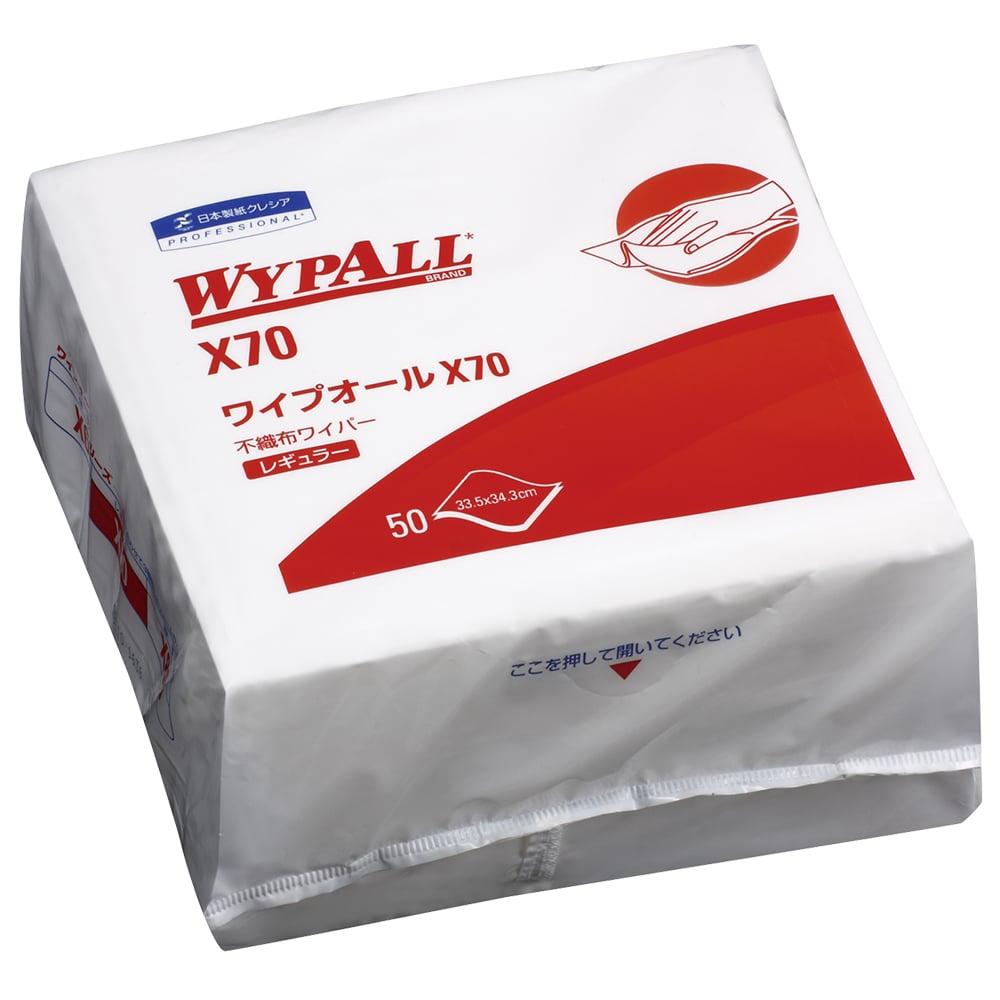 ワイプオール 4つ折り 335×343mm 1袋(50枚入) 60570 1袋(50枚入)