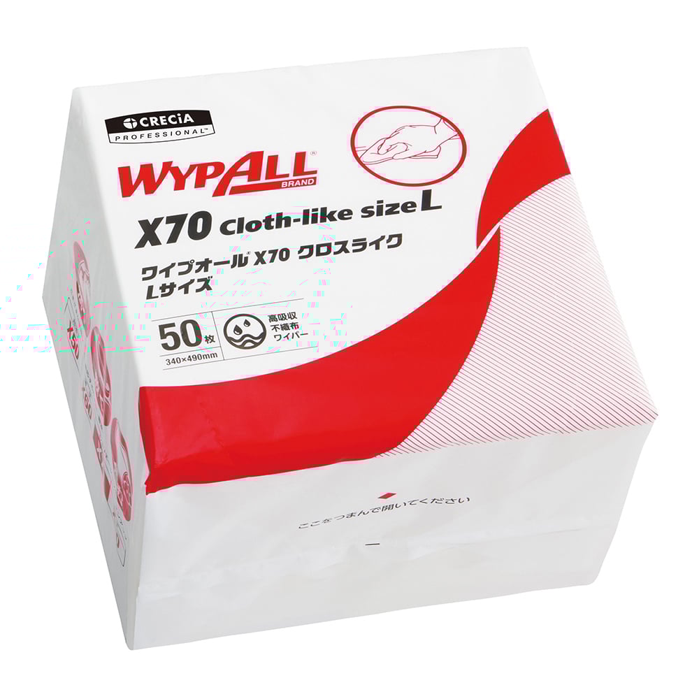 ワイプオールX70 クロスライク Lサイズ 6つ折りタイプ・白 50枚×12袋 60375 1ケース(50枚×12袋入)