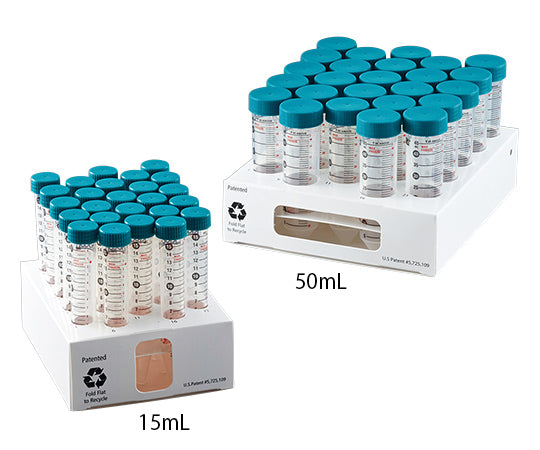 遠沈管 スーパーシールキャップ 15mL 1ケース(2ラック(25本/ラック)/箱×10箱入) 3141-335 1箱(25本×20ラック入)