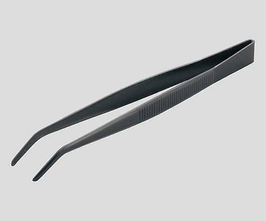Coated tweezers, 150mm, bent tip, 1 piece