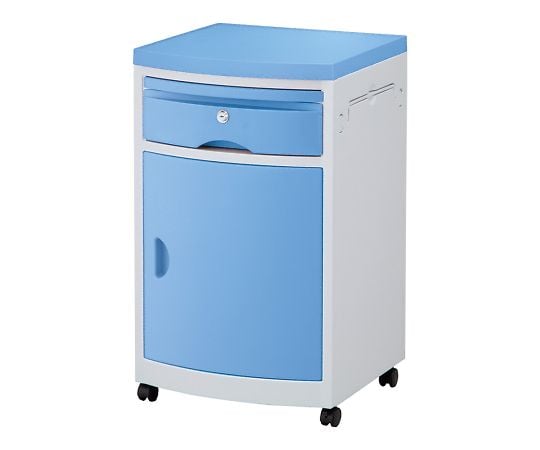 床頭台(鍵付き) 青 1台