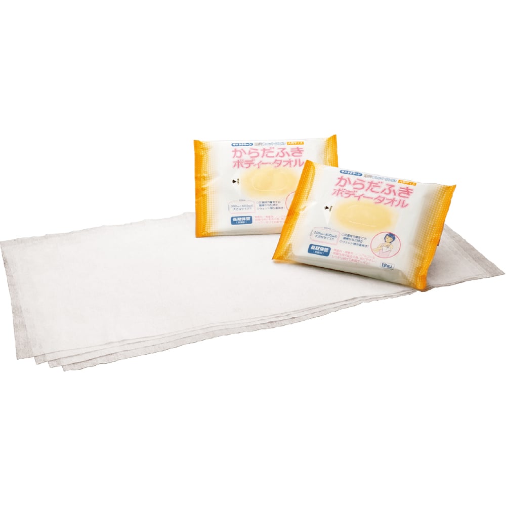 Body towel (for disaster prevention) 300 x 600 1 box (12 sheets/unit x 36 units) BW-580 1 box (12 sheets x 36 units)
