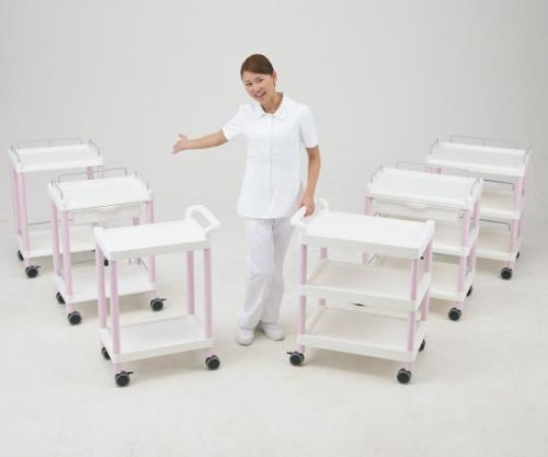 モバイルイージーカート(ガード枠付き:ピンク) 引出しあり 2段 645×444×810 ME21EH 1個