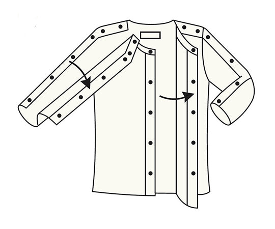 One-touch undershirt for men, open on both shoulders and arms, 5/8 sleeves, No.8L, 1 piece/bag