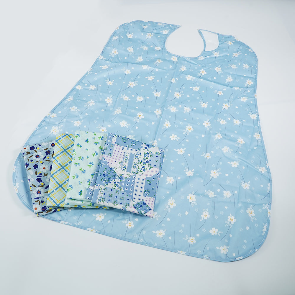 さわやか食事用エプロン ブルー 10枚セット 1袋(10枚入)