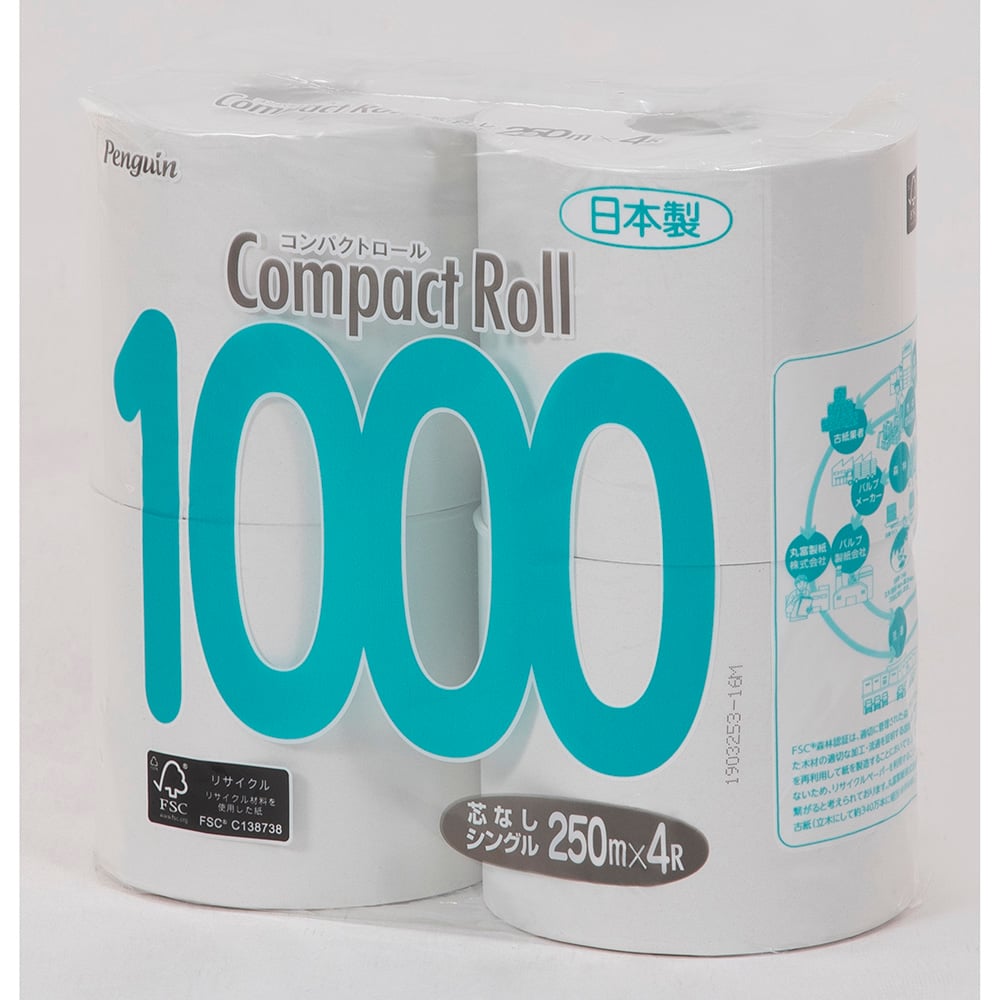 Super long toilet paper (coreless) single 4 pieces 1 pack (4 pieces)