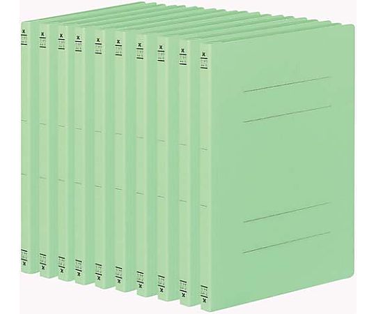 フラットファイルV樹脂とじ具A4縦 緑1冊 フ-V10G 1冊