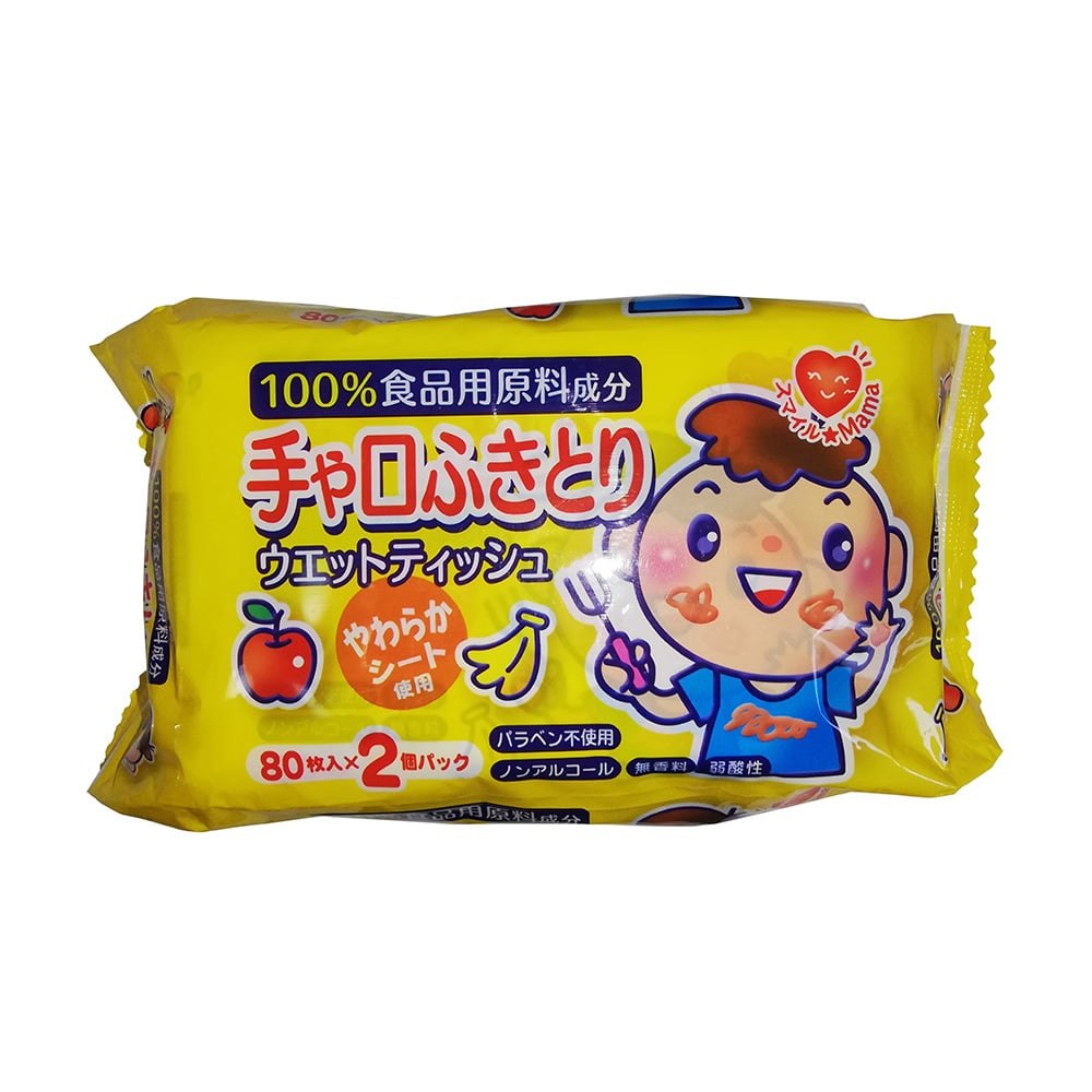 Hand and mouth wipes, 80 sheets x 2 pieces, 1 pack (80 sheets x 2 pieces)