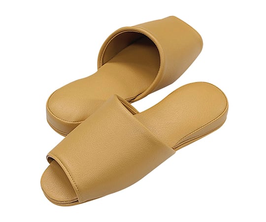 슬리퍼(항균 칼라 텐더・6족입) 앞 열림 카멜 1봉(6족입)