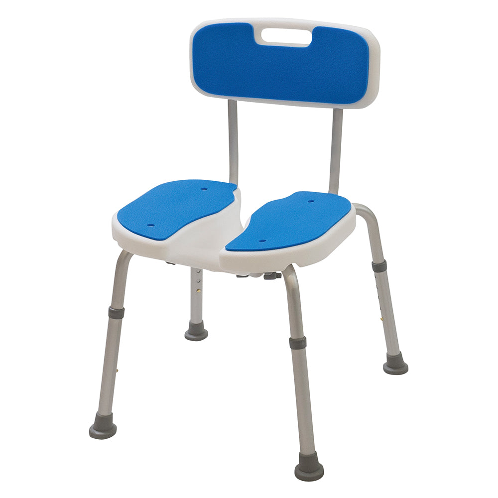 U-shaped seat shower chair with backrest 5064W 1 piece