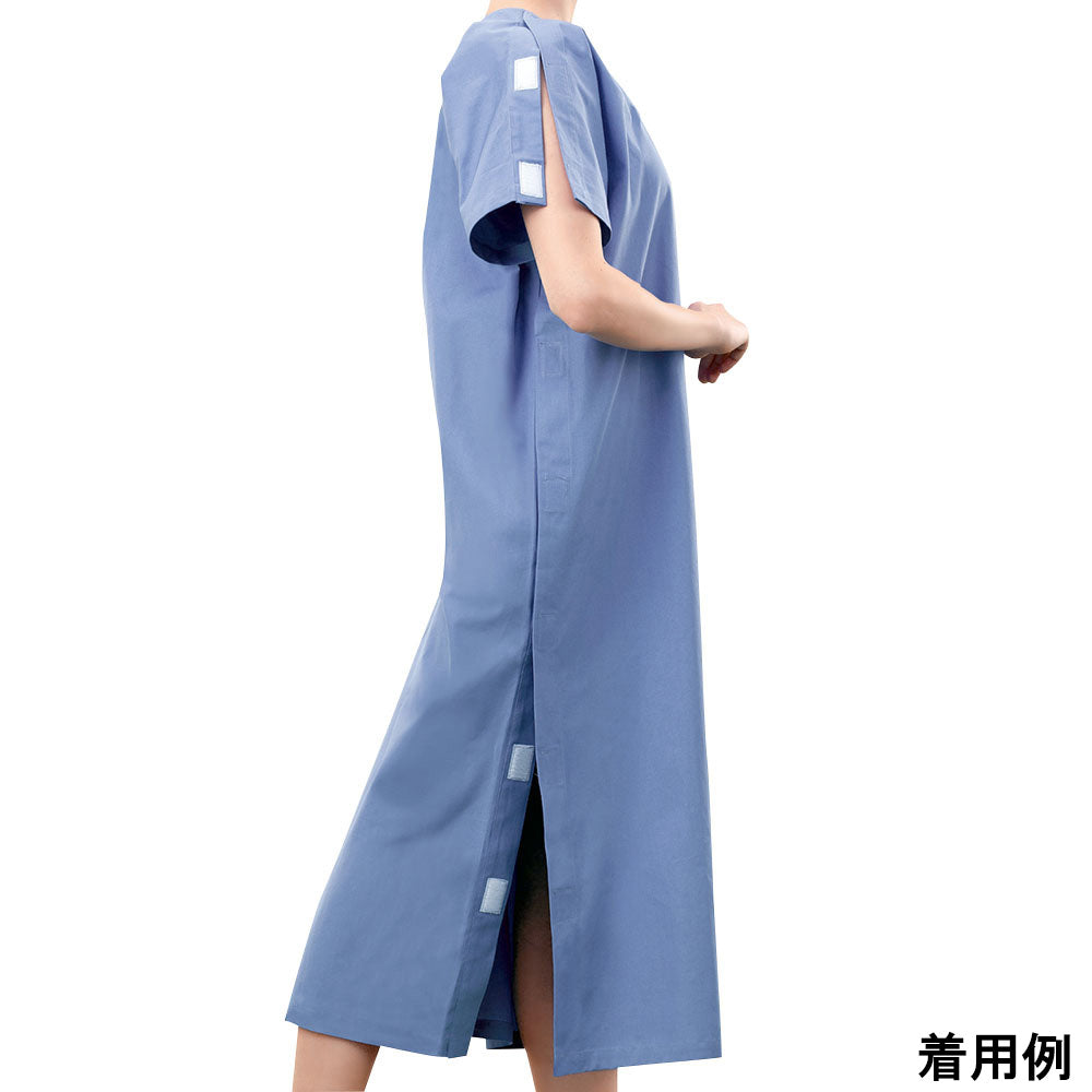 Velcro Patient Gown (Unisex) Blue Free Size M862155-006 1 pc