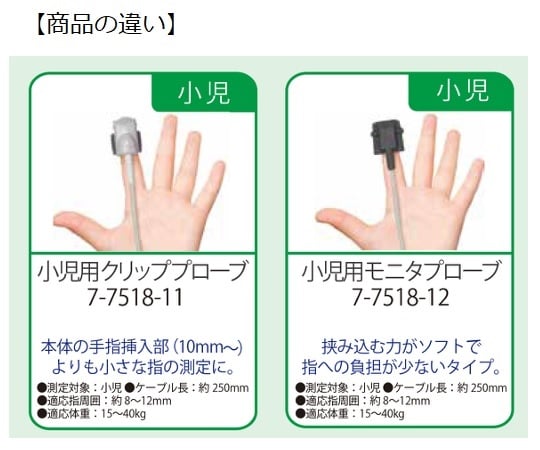 バイタルナビ パルスオキシメータ(プローブ対応タイプ) POP小児用クリッププローブ 1個