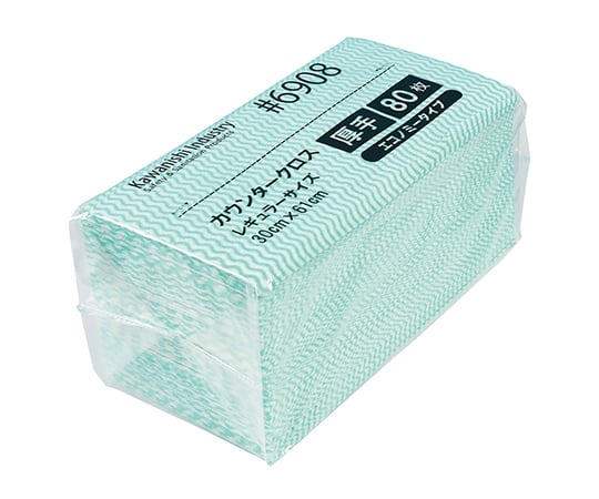 カウンタークロス(エコノミー厚手) グリーン 1袋(80枚入) 6908G 1袋(80枚入)
