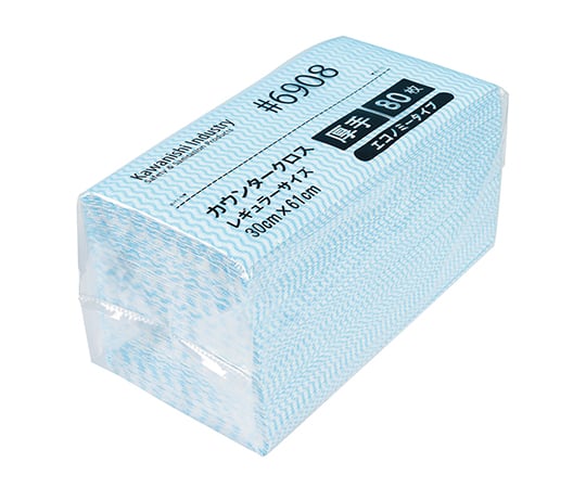 カウンタークロス(エコノミー厚手) ブルー 1袋(80枚入) 6908B 1袋(80枚入)