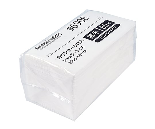 カウンタークロス(エコノミー厚手) ホワイト 1袋(80枚入) 6908W 1袋(80枚入)