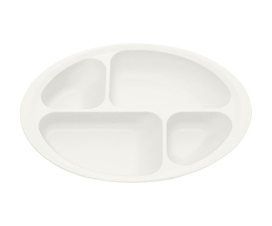 Wood grain easy scooping dish divider plate cream NLPS1 1 piece