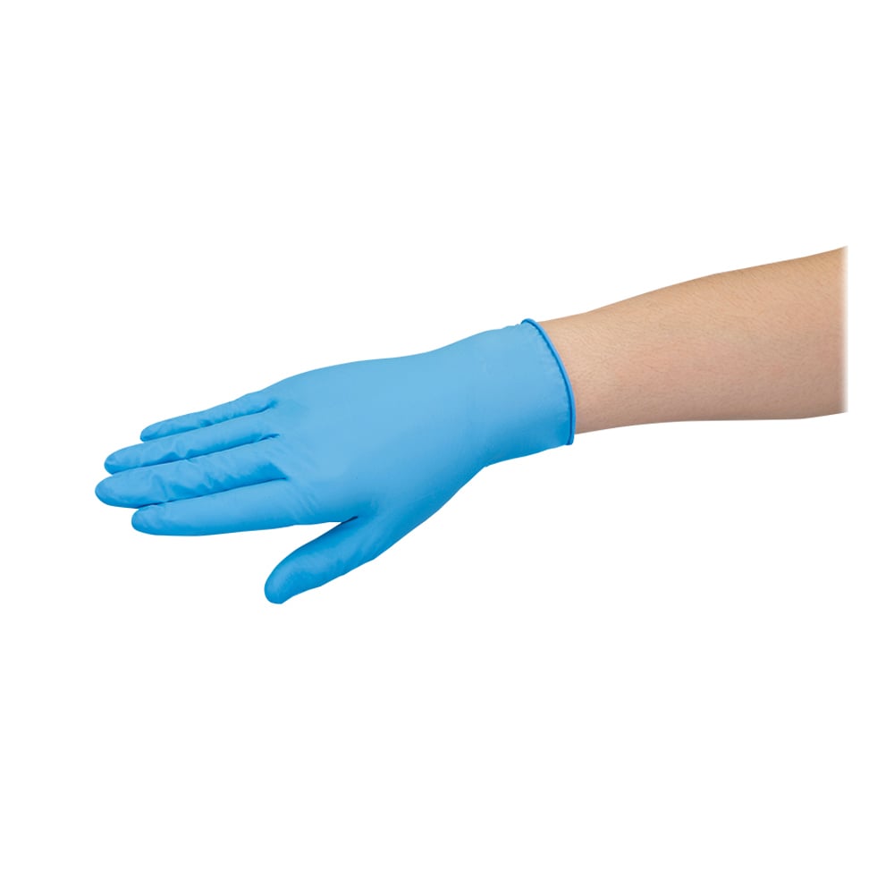 ニトリル使いきり手袋 粉つき モデルローブ ブルー M 1箱(100枚入) No.981 M 1箱(100枚入)