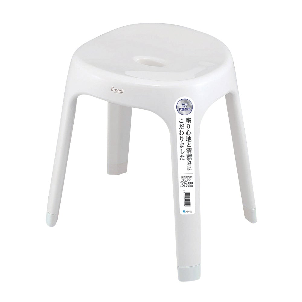 Bath stool Emeal White 362×280×373mm S35 1 piece