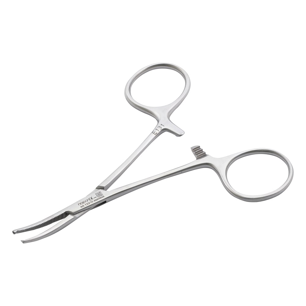 Baby Mosquito Hemostat, Hooked, Curved, 100mm, AA 133/10, 1pc