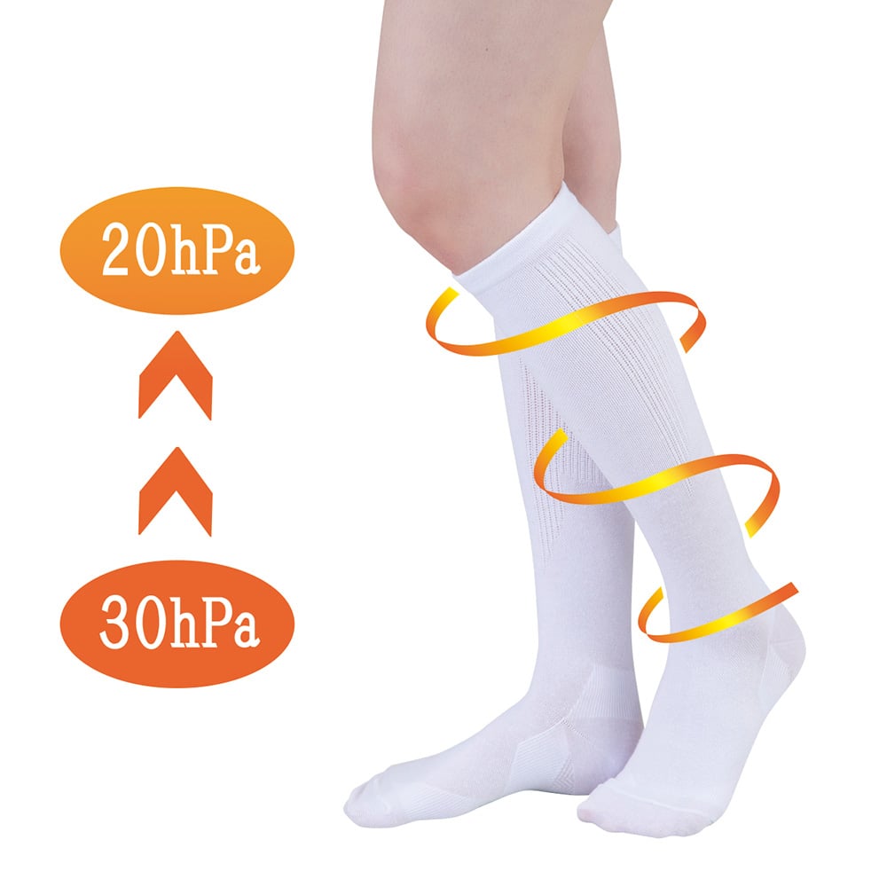 Compression socks (plantar support) White 1 pair