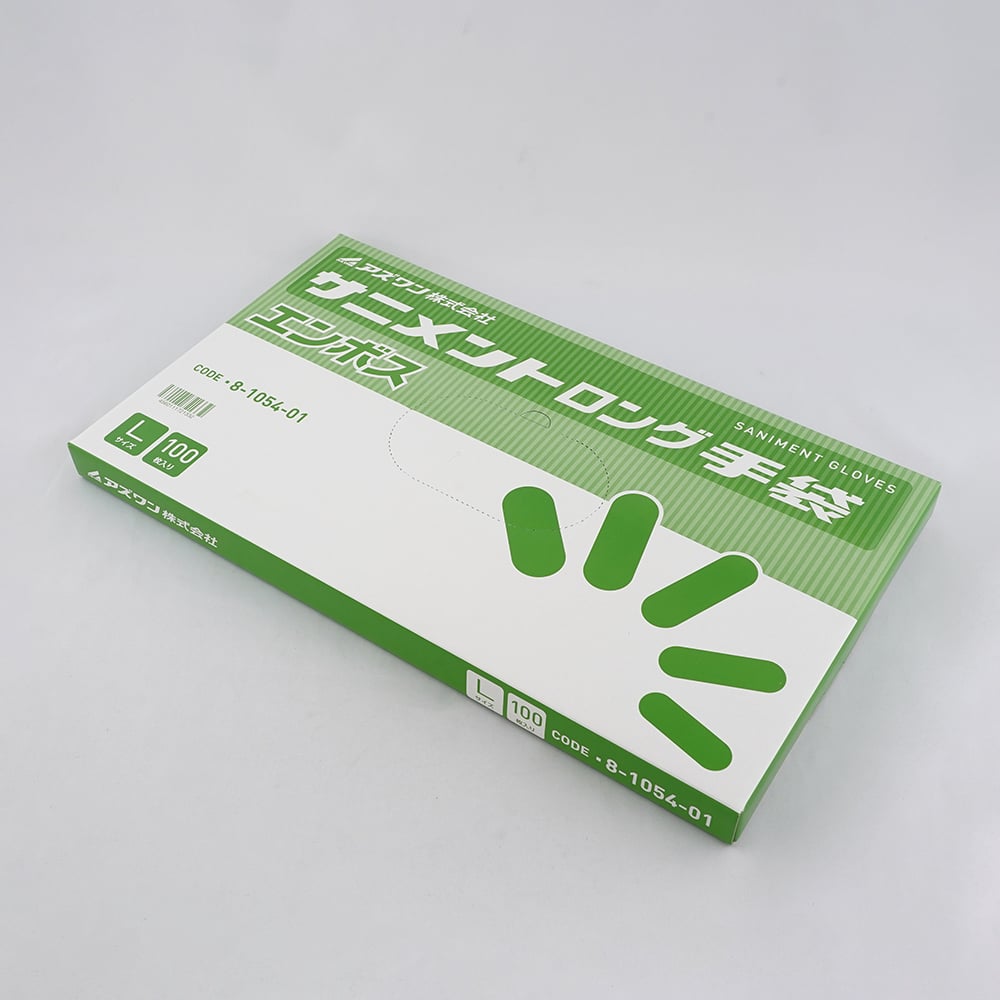 Sanitation Long Gloves L 100 pieces embossed 1 box (100 pieces)
