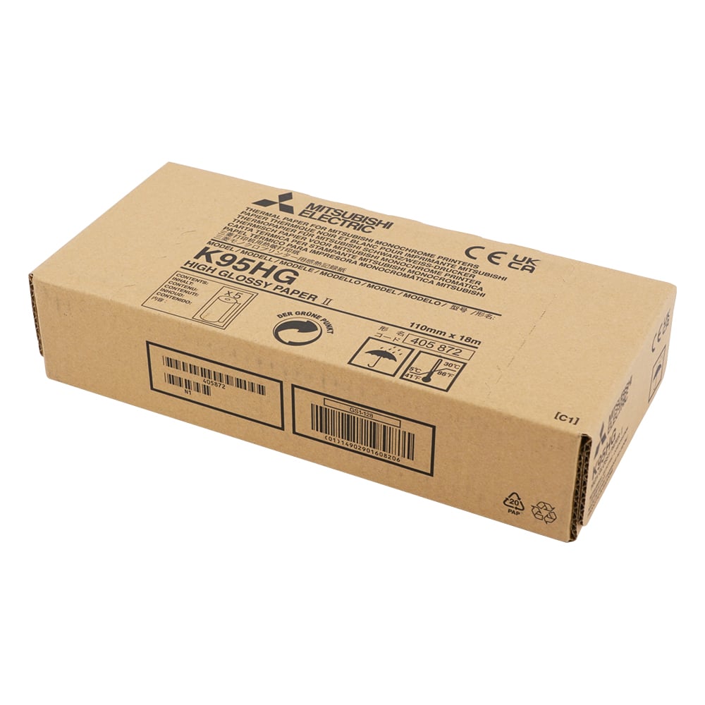 Printer paper (for Mitsubishi Electric printers) Thermal roll paper 110mm x 18m 1 box (5 rolls) K95HG 1 box (5 rolls)